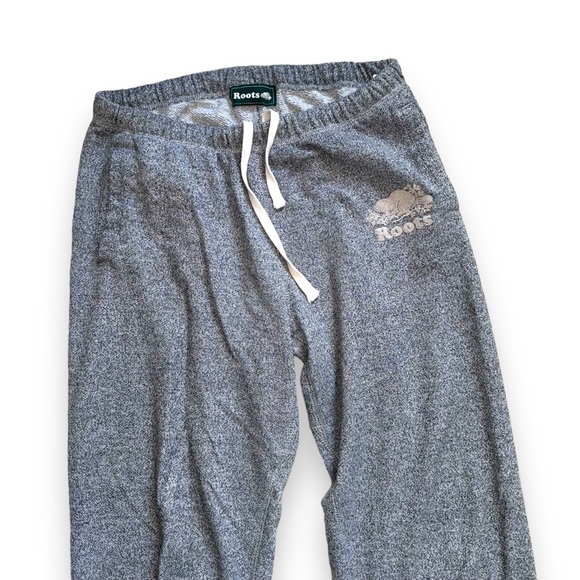 Roots athletic Canada women sweatpants classic gray cotton Cozy casual large - Picture 4 of 8